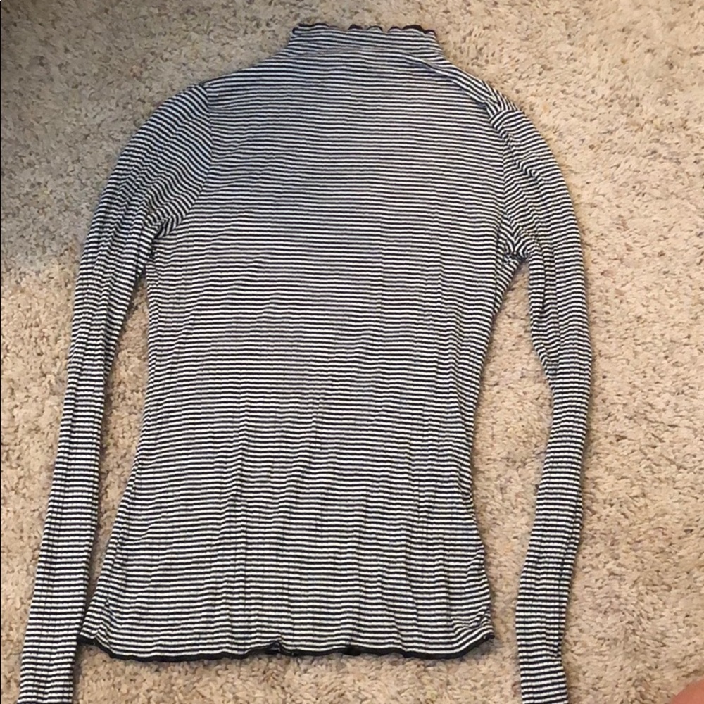 Striped Long Sleeve Tee, High Neck